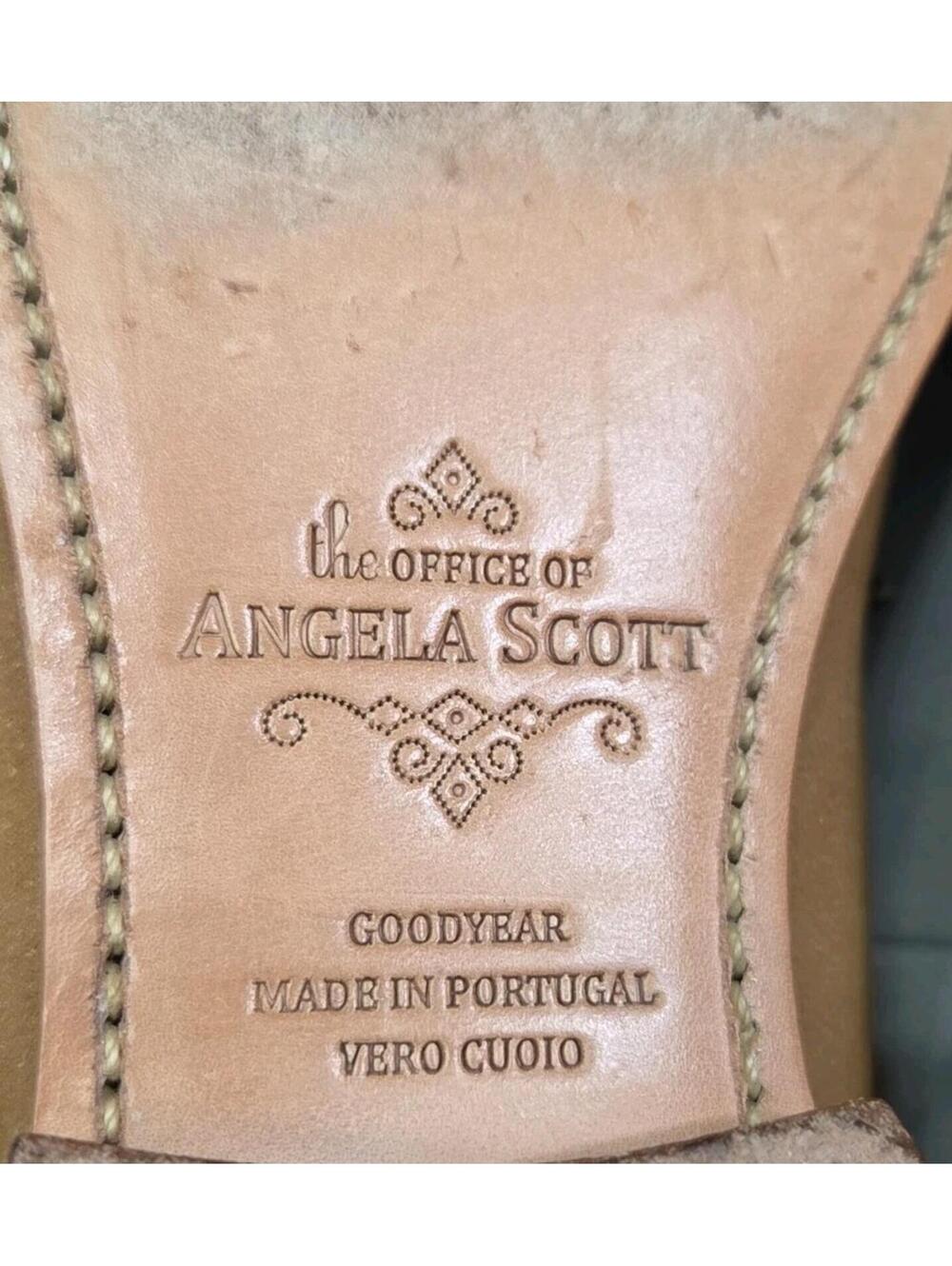 The Office Of Angela Scott Mr Evans Brown Suede Wingtip Mule Womens Shoes 37 7 - Picture 16 of 16